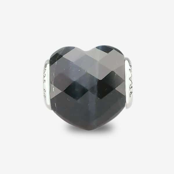 Praan Dark Blue Tigers Eye Heart Charm black natural-stone Bead by The Alternative Bead. Your official Praan Retailer from Germany