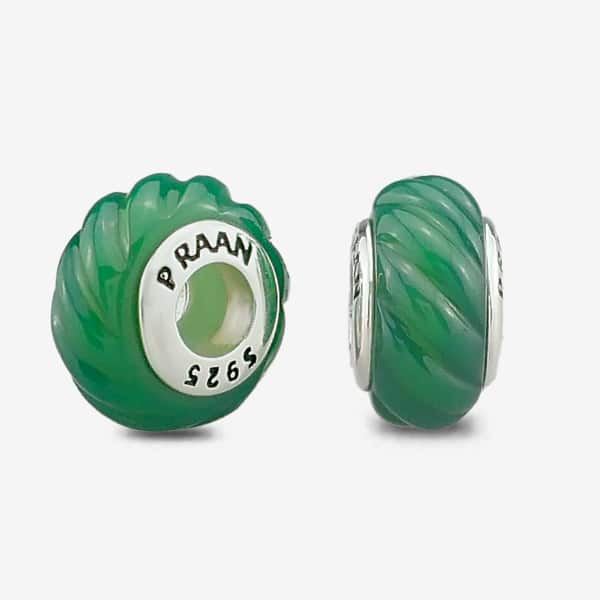 Praan Dark Emerald Crystal Stopper Charms green natural-stone Stopper by The Alternative Bead. Your official Praan Retailer from Germany