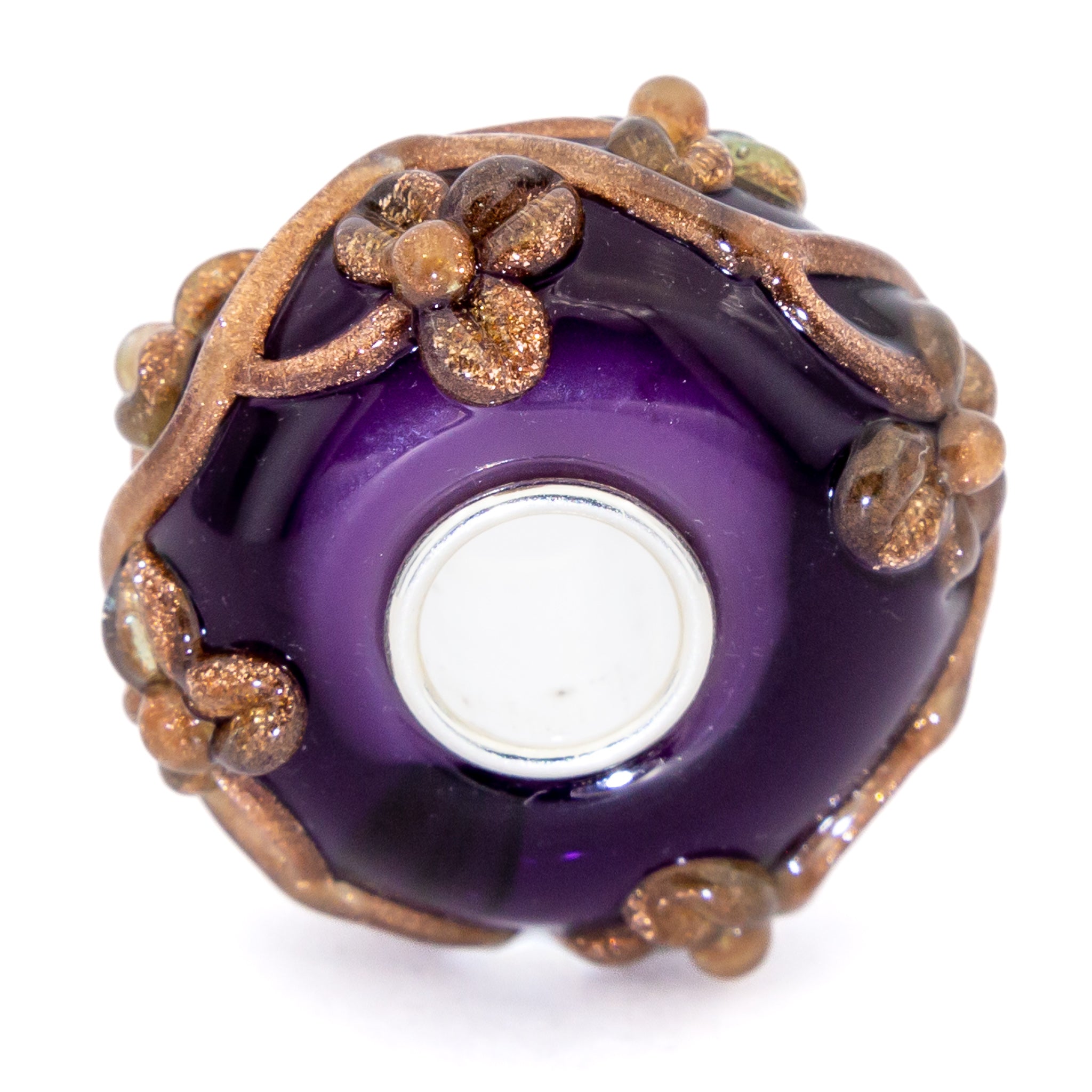 Elfbeads Darkberry Golddust Flowertwig purple; gold glass Bead by The Alternative Bead. Your official Elfbeads Retailer from Germany