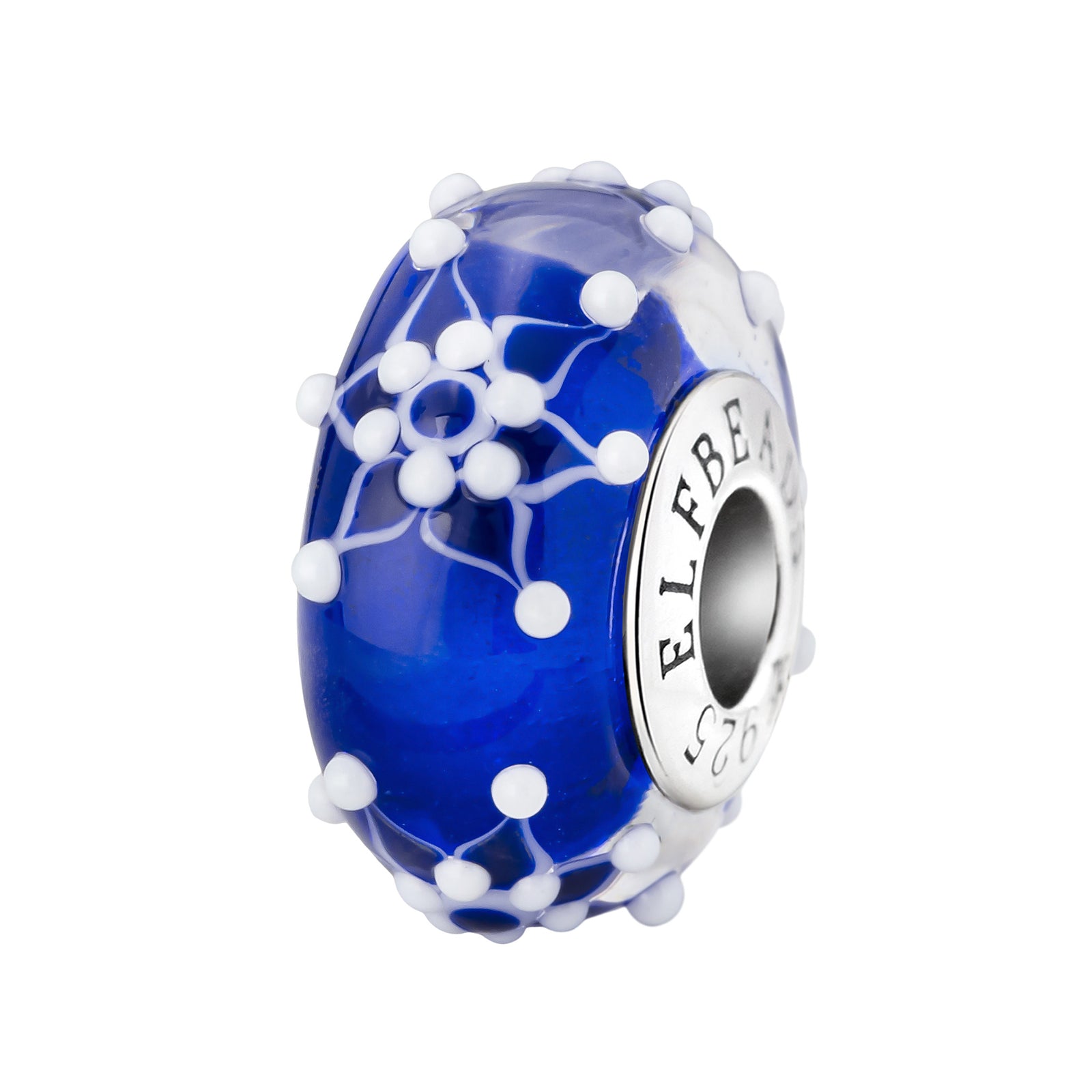 Elfbeads Diamond Snowflakes silver; blue glass Bead by The Alternative Bead. Your official Elfbeads Retailer from Germany