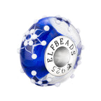 Elfbeads Diamond Snowflakes silver; blue glass Bead by The Alternative Bead. Your official Elfbeads Retailer from Germany