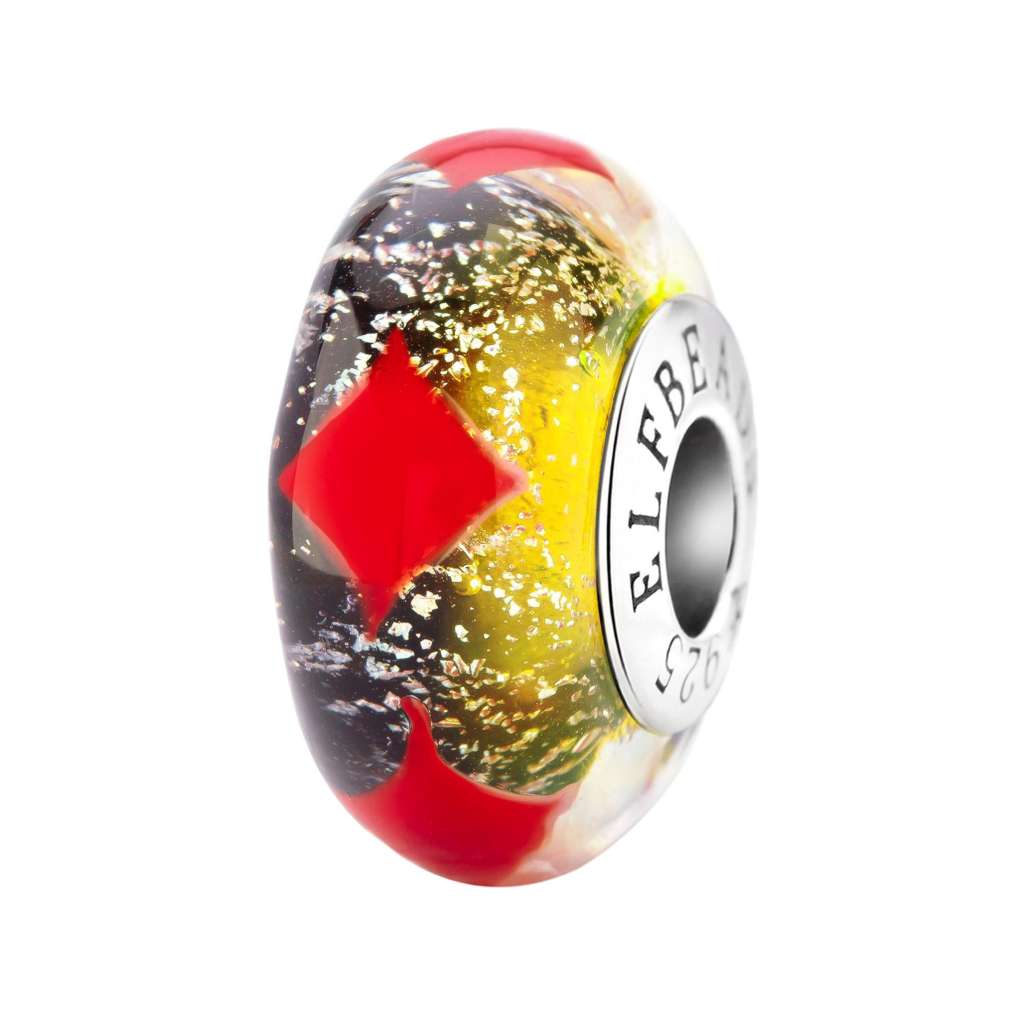 Elfbeads Diamonds of Luck yellow; black glass Bead by The Alternative Bead. Your official Elfbeads Retailer from Germany