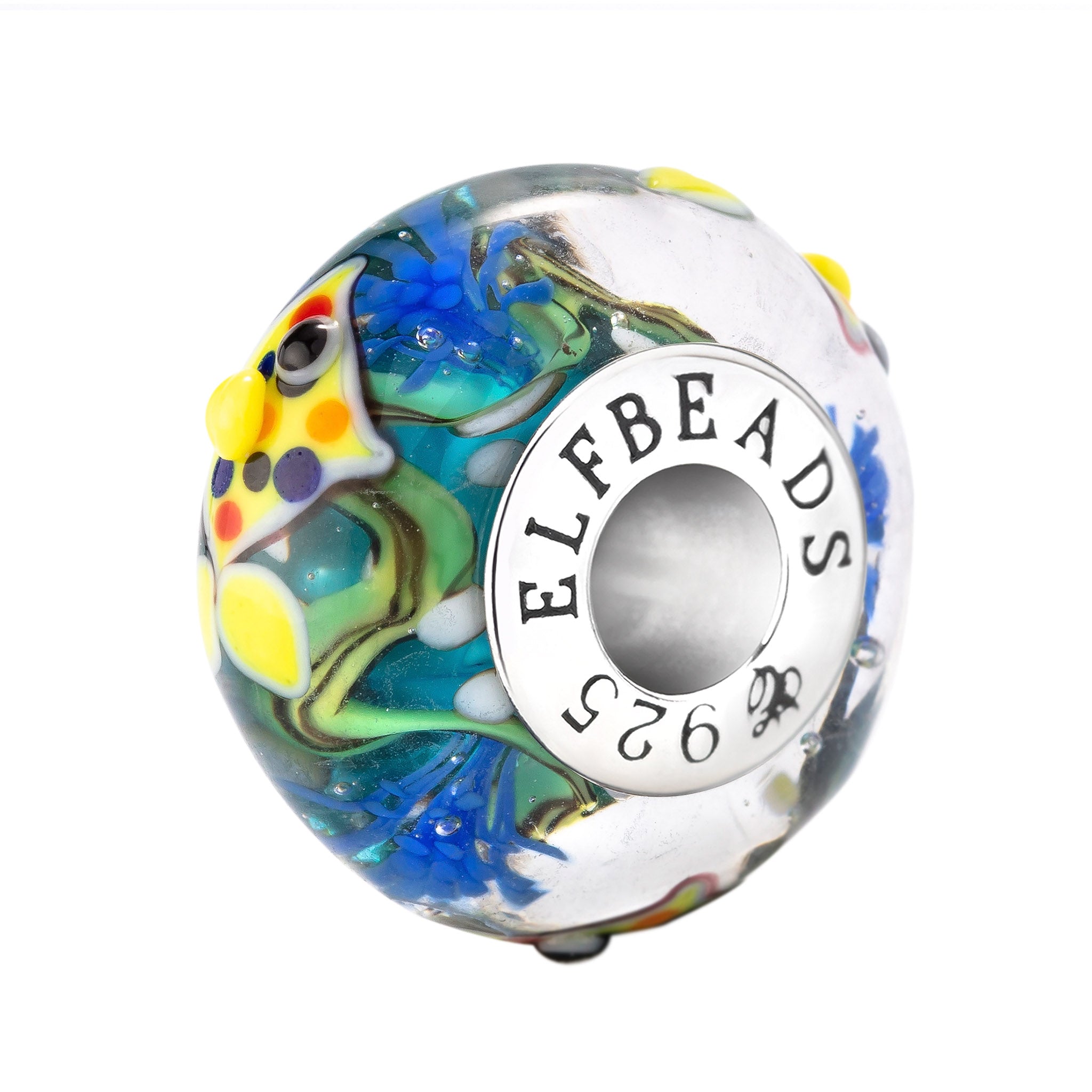 Elfbeads Dotfin Drifter blue; yellow glass Bead by The Alternative Bead. Your official Elfbeads Retailer from Germany