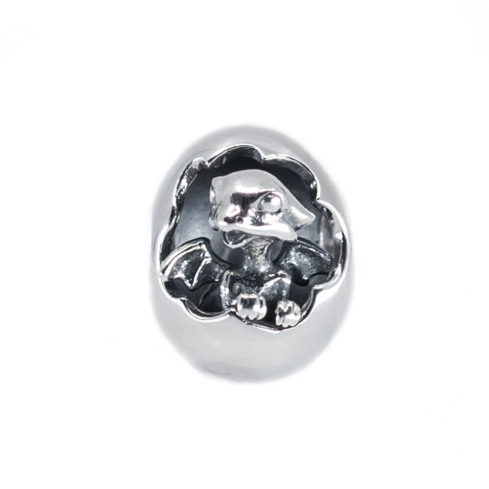 The Alternative Bead: Aurora Charm - Hatching Baby Dragon Sterling Silver Charm Picture 1