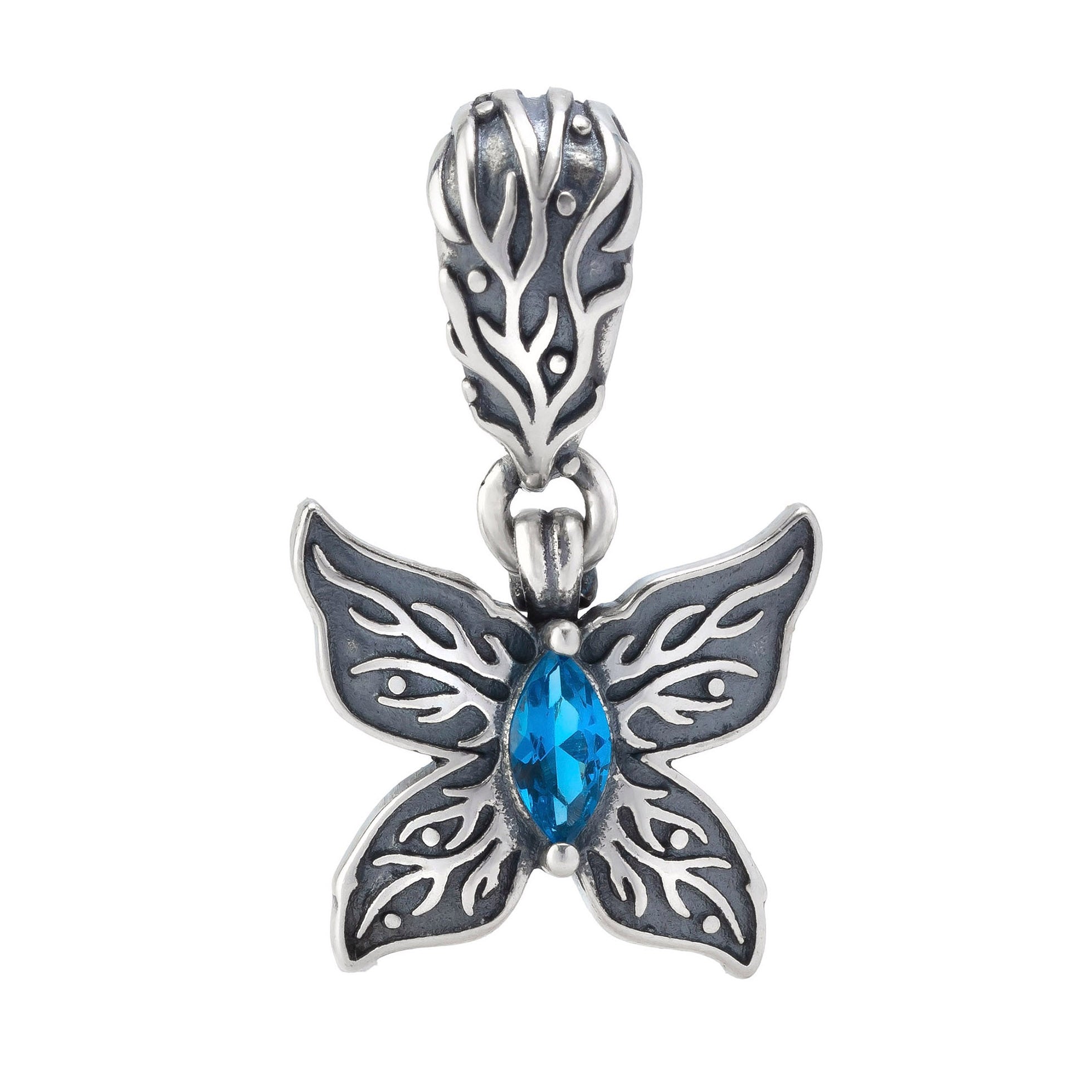 Elfbeads Dreaming Butterfly Dangle silver; blue sterling-silver Dangle by The Alternative Bead. Your official Elfbeads Retailer from Germany