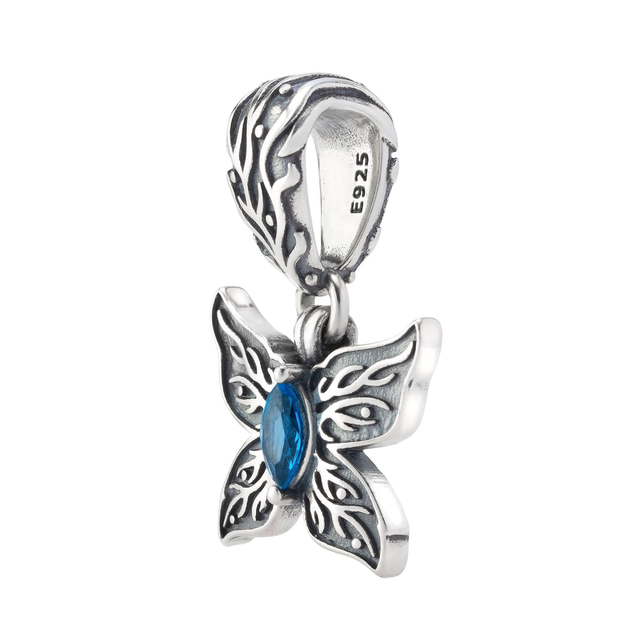 Elfbeads Dreaming Butterfly Dangle silver; blue sterling-silver Dangle by The Alternative Bead. Your official Elfbeads Retailer from Germany