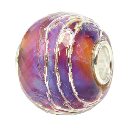 Ogerbeads Dreamtime Wired Sphere purple and orange glass Bead by The Alternative Bead. Your official Ogerbeads Retailer from Germany
