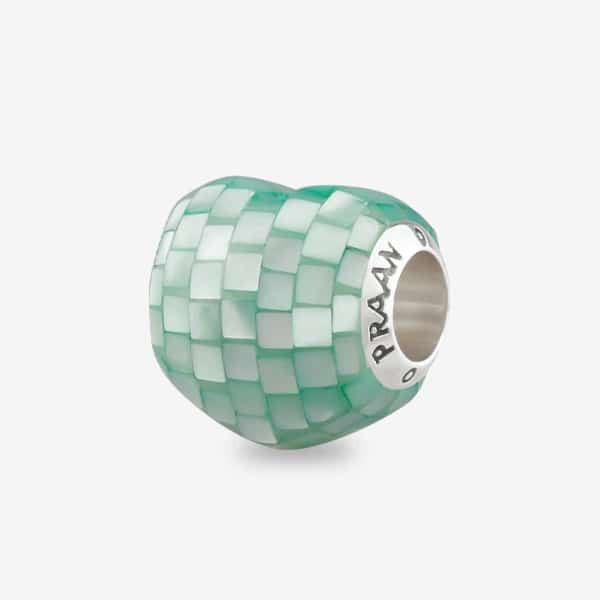 Praan Emerald Beach Mother Of Pearl Charm green mother-of-pearl Bead by The Alternative Bead. Your official Praan Retailer from Germany