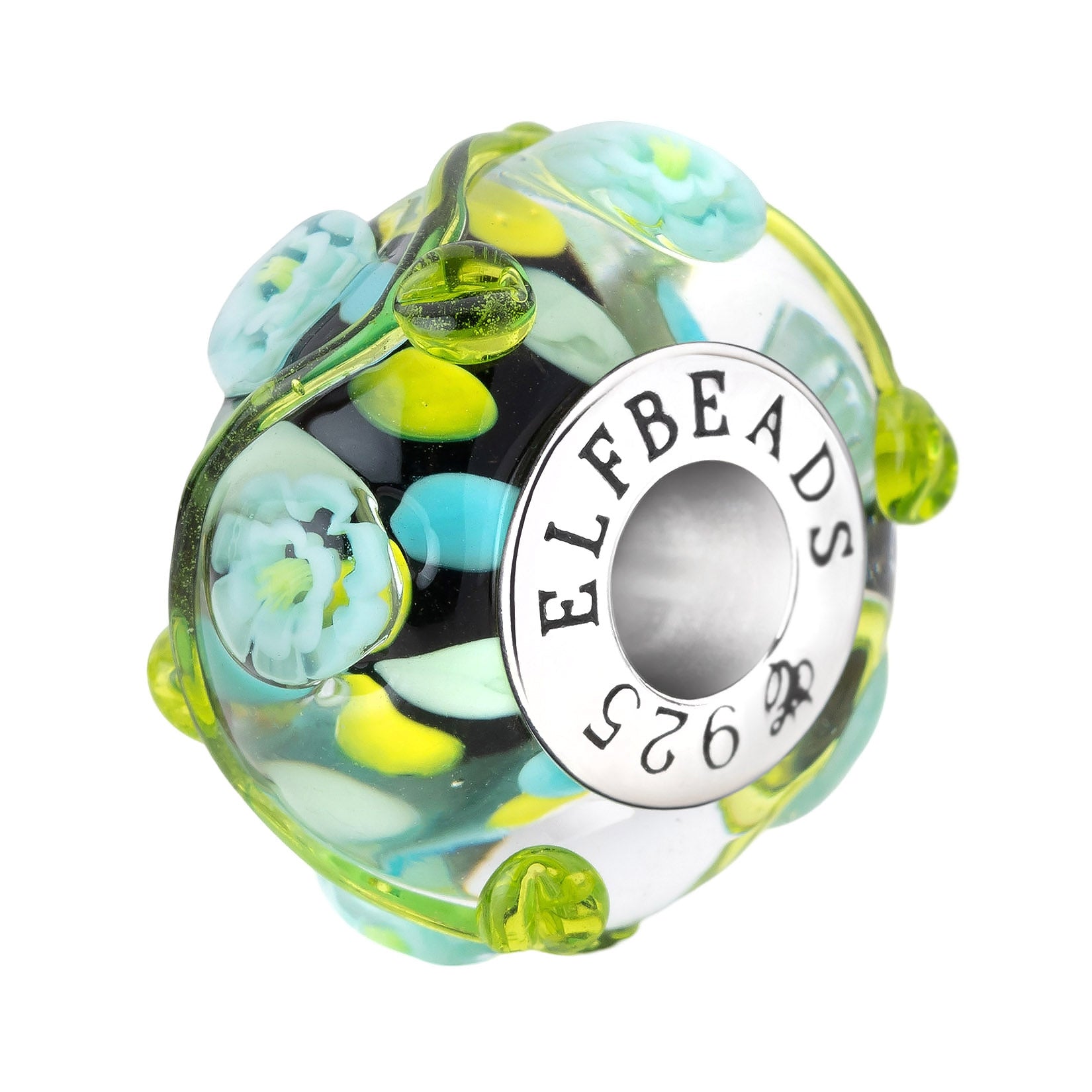 Elfbeads Enchanted Bloom green; floral glass Bead by The Alternative Bead. Your official Elfbeads Retailer from Germany