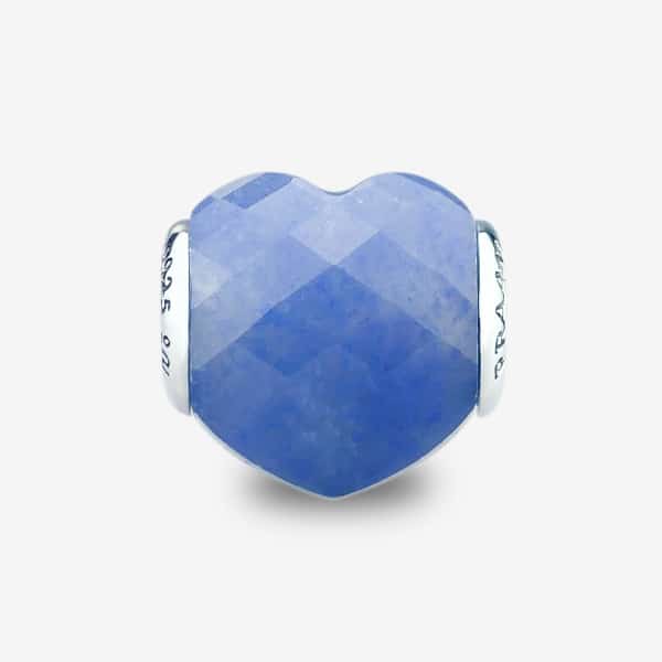 Praan Faceted Blue Aventurine Heart Charm silver sterling-silver Bead by The Alternative Bead. Your official Praan Retailer from Germany