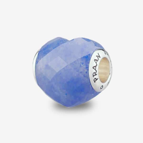 Praan Faceted Blue Aventurine Heart Charm silver sterling-silver Bead by The Alternative Bead. Your official Praan Retailer from Germany