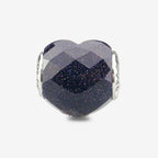 Praan Faceted Blue Goldstone Heart Charm blue natural-stone Bead by The Alternative Bead. Your official Praan Retailer from Germany