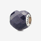 Praan Faceted Blue Goldstone Heart Charm blue natural-stone Bead by The Alternative Bead. Your official Praan Retailer from Germany