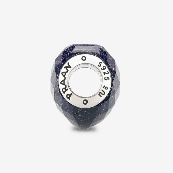 Praan Faceted Blue Goldstone Heart Charm blue natural-stone Bead by The Alternative Bead. Your official Praan Retailer from Germany