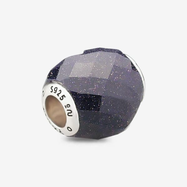 Praan Faceted Blue Goldstone Heart Charm blue natural-stone Bead by The Alternative Bead. Your official Praan Retailer from Germany