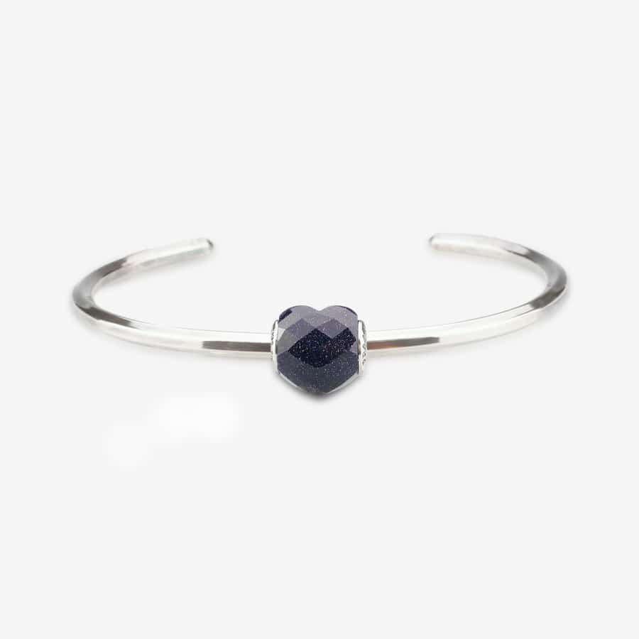 Praan Faceted Blue Goldstone Heart Charm blue natural-stone Bead by The Alternative Bead. Your official Praan Retailer from Germany