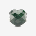 Praan Faceted Emerald Green Goldstone Heart Charm green natural-stone Bead by The Alternative Bead. Your official Praan Retailer from Germany