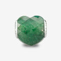Praan Faceted Chrome Mica Heart Charm green natural-stone Bead by The Alternative Bead. Your official Praan Retailer from Germany
