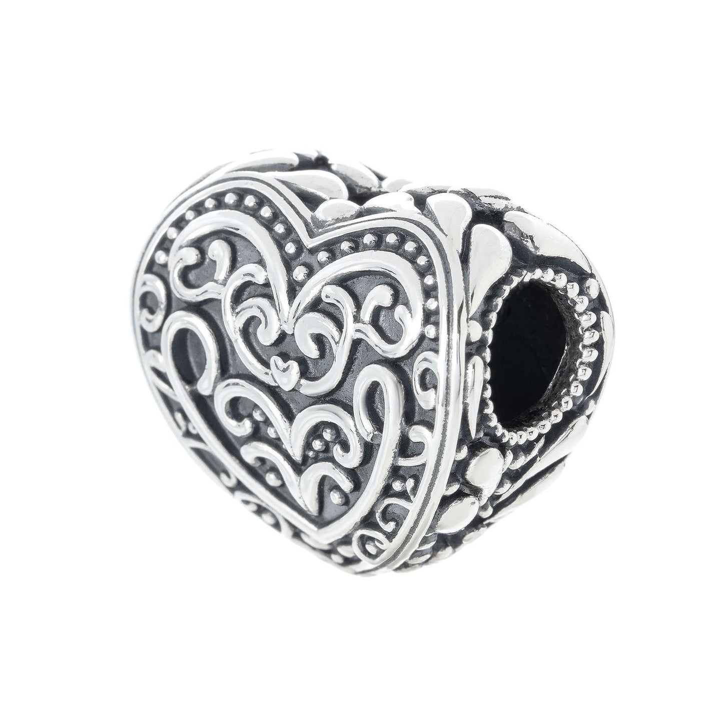 Silver Elfbeads Filigree Heart Charm by The Alternative Bead 