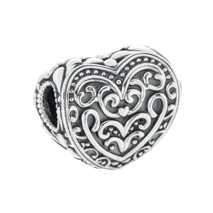 Silver Elfbeads Filigree Heart Charm by The Alternative Bead 