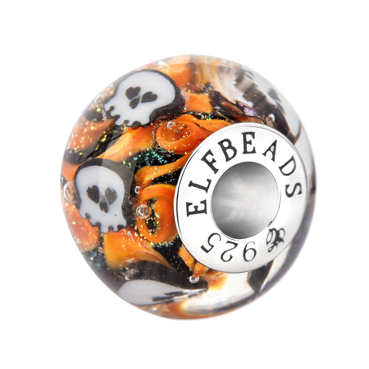 Elfbeads Fire Skulls World orange glass Bead by The Alternative Bead. Your official Elfbeads Retailer from Germany