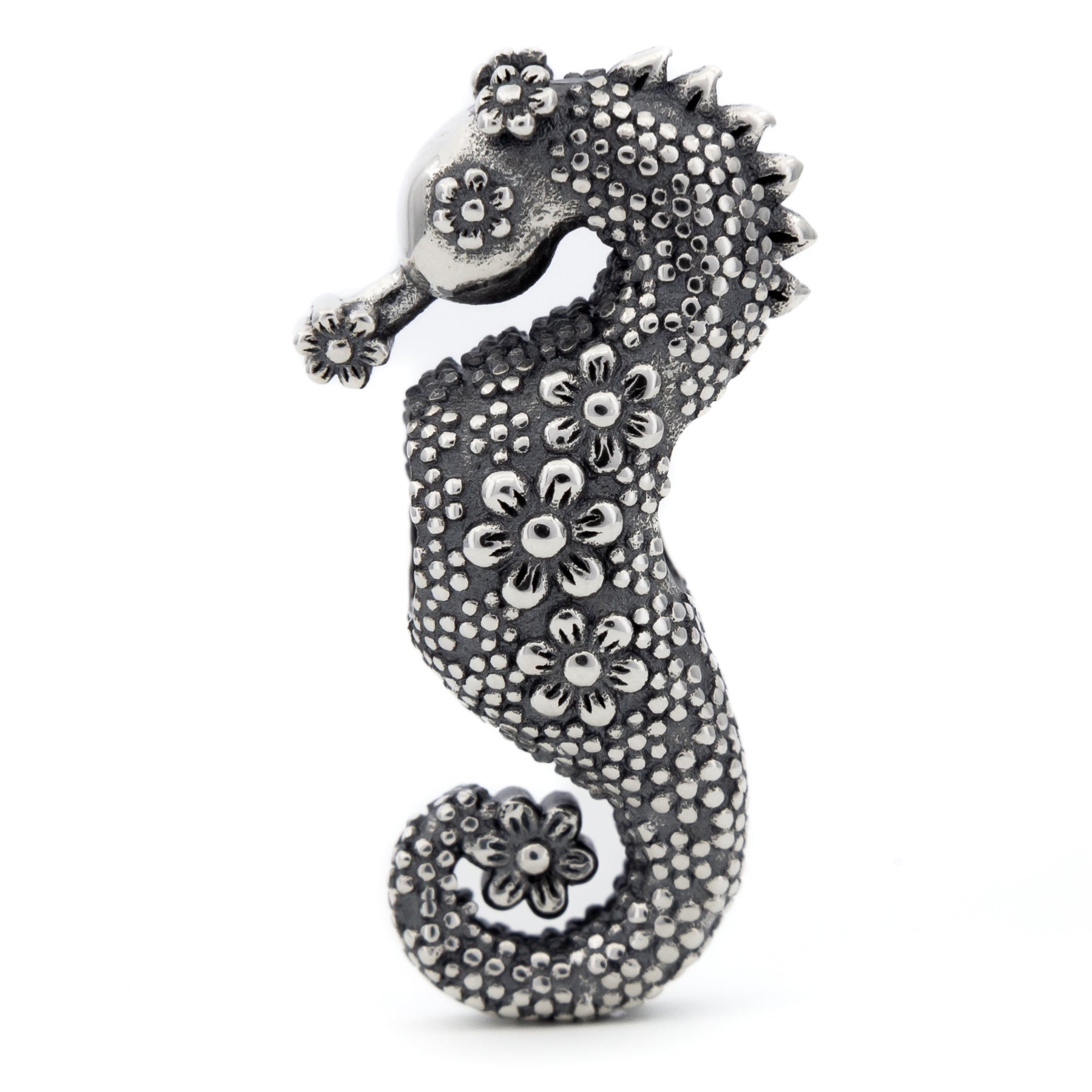 Elfbeads Flower Power Seahorse silver sterling-silver Bead by The Alternative Bead. Your official Elfbeads Retailer from Germany