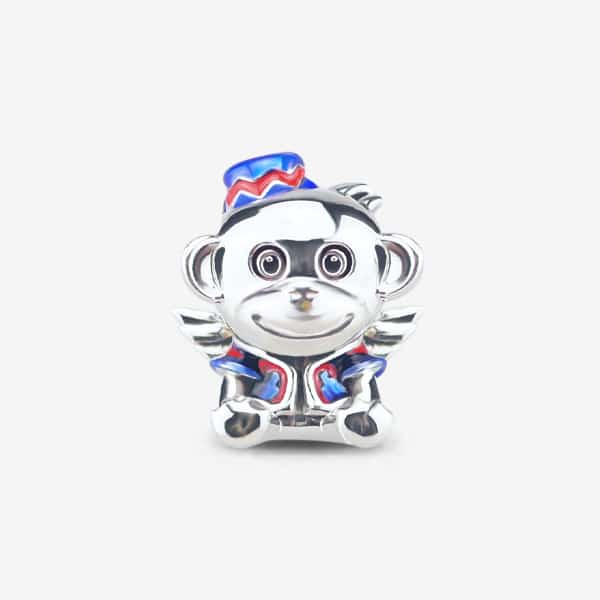 Praan Flying Winged Monkey Charm silver and multicolor sterling-silver Bead by The Alternative Bead. Your official Praan Retailer from Germany
