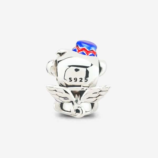 Praan Flying Winged Monkey Charm silver and multicolor sterling-silver Bead by The Alternative Bead. Your official Praan Retailer from Germany