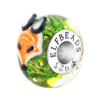 Elfbeads Fox of the Wildwood green; orange glass Bead by The Alternative Bead. Your official Elfbeads Retailer from Germany