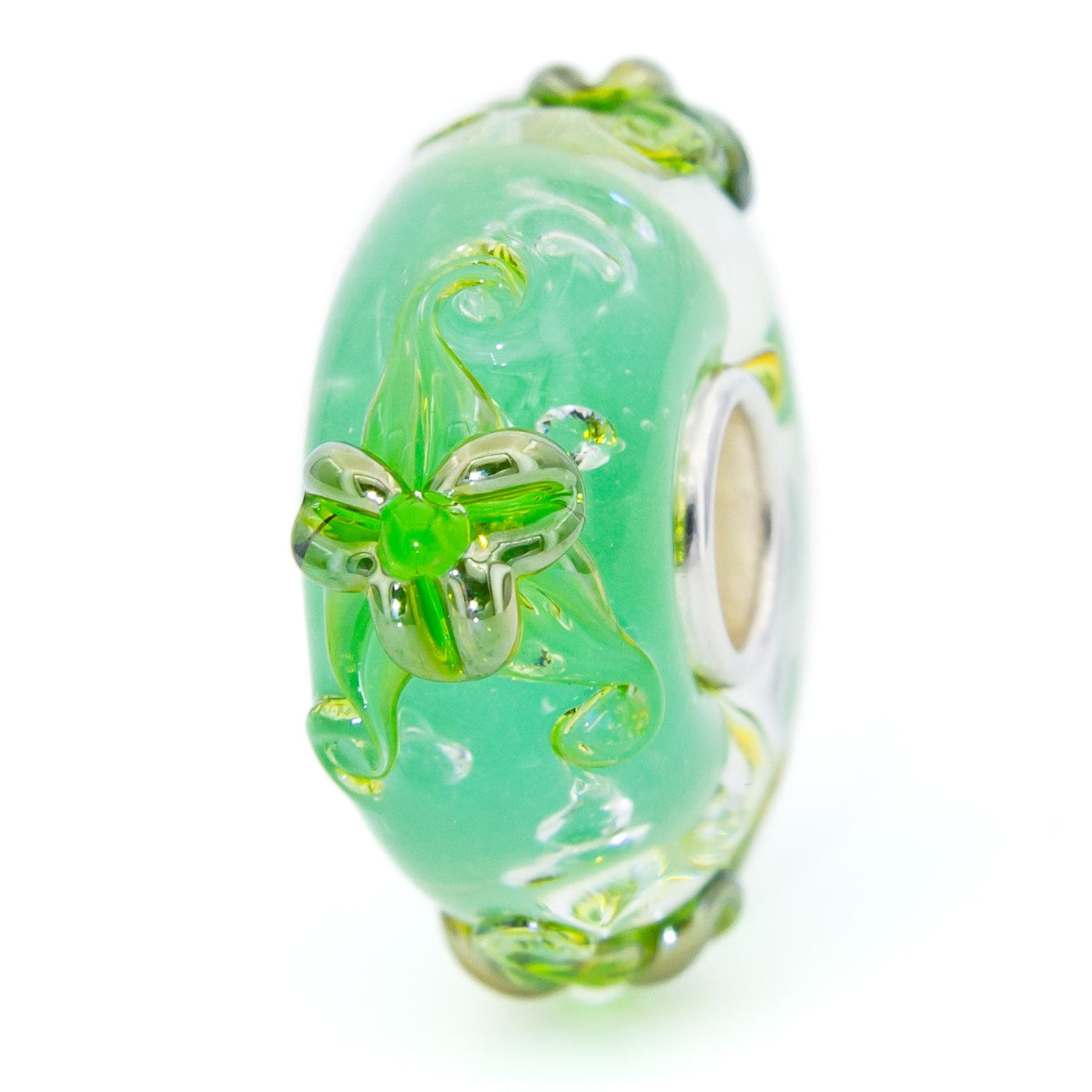 Elfbeads Fresh Green Gold Lilies Monroe  glass Bead by The Alternative Bead. Your official Elfbeads Retailer from Germany