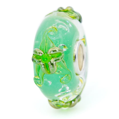  Elfbeads Fresh Green Gold Lilies Monroe Charm by The Alternative Bead 