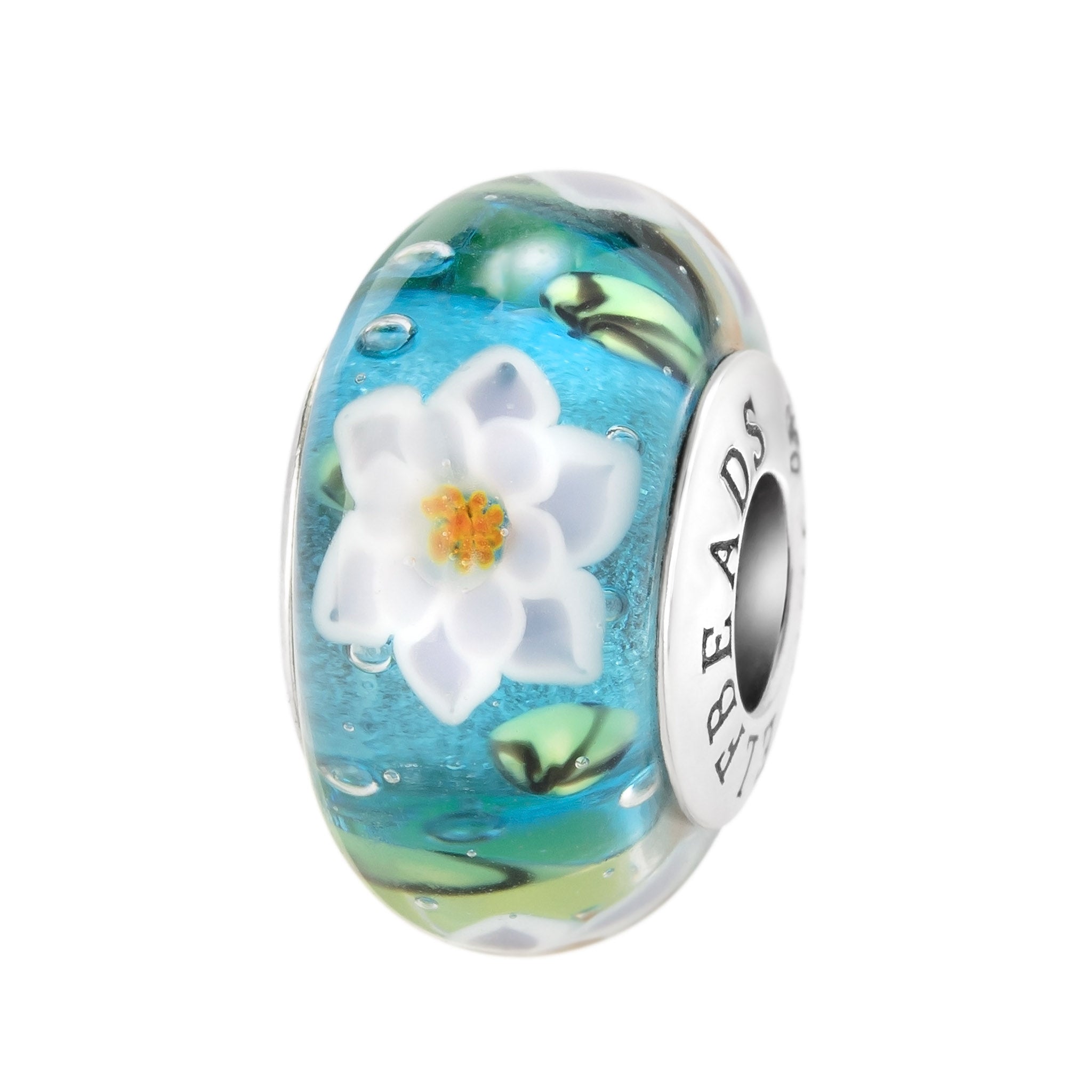 Elfbeads Frog's Kiss blue; green; white glass Bead by The Alternative Bead. Your official Elfbeads Retailer from Germany