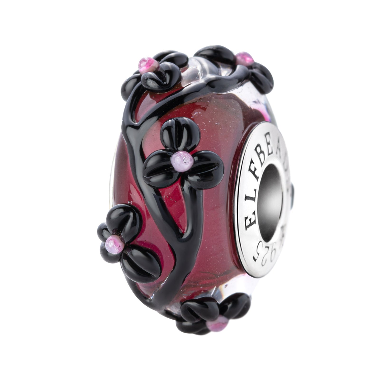Elfbeads Fuchsia Dream Flowertwig  glass Bead by The Alternative Bead. Your official Elfbeads Retailer from Germany