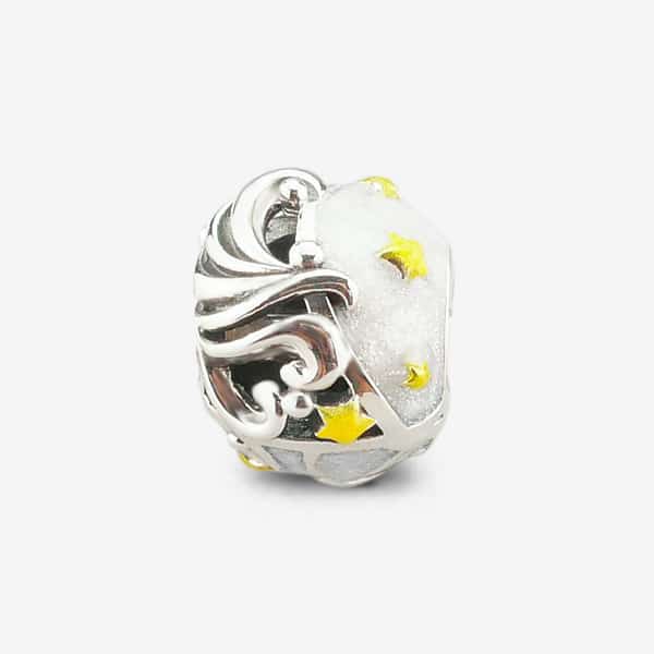 Praan Full Moon Party Silver Charm white sterling-silver Bead by The Alternative Bead. Your official Praan Retailer from Germany