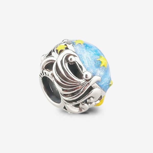 Praan Full Moon Silver Charm blue sterling-silver Bead by The Alternative Bead. Your official Praan Retailer from Germany