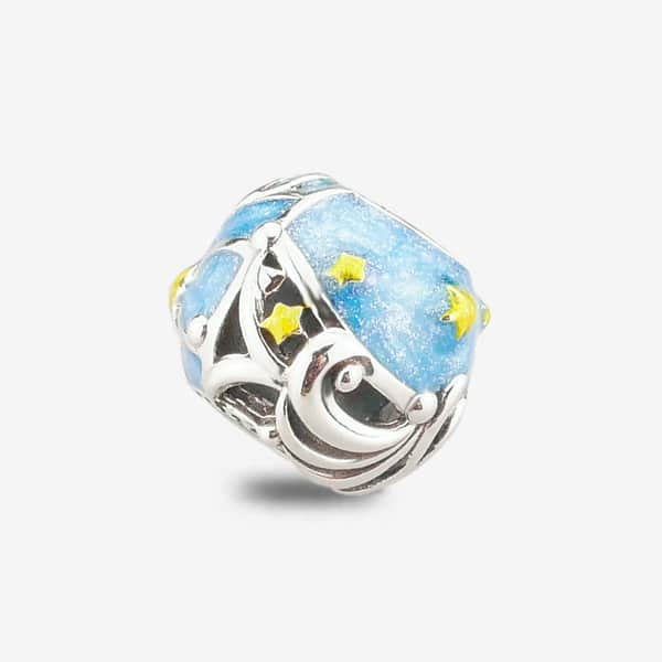 Praan Full Moon Silver Charm blue sterling-silver Bead by The Alternative Bead. Your official Praan Retailer from Germany