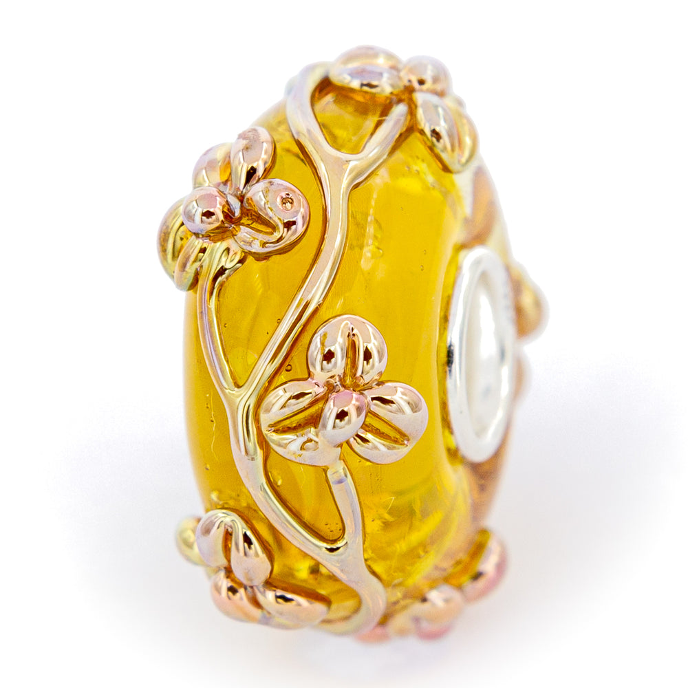 Elfbeads Golden Sunshine Flowertwig yellow glass Bead by The Alternative Bead. Your official Elfbeads Retailer from Germany