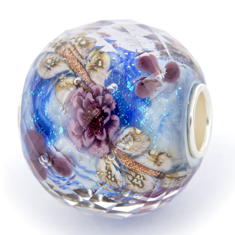 Elfbeads Moonshimmer Art Flowerworld Fractal blue glass Bead by The Alternative Bead. Your official Elfbeads Retailer from Germany