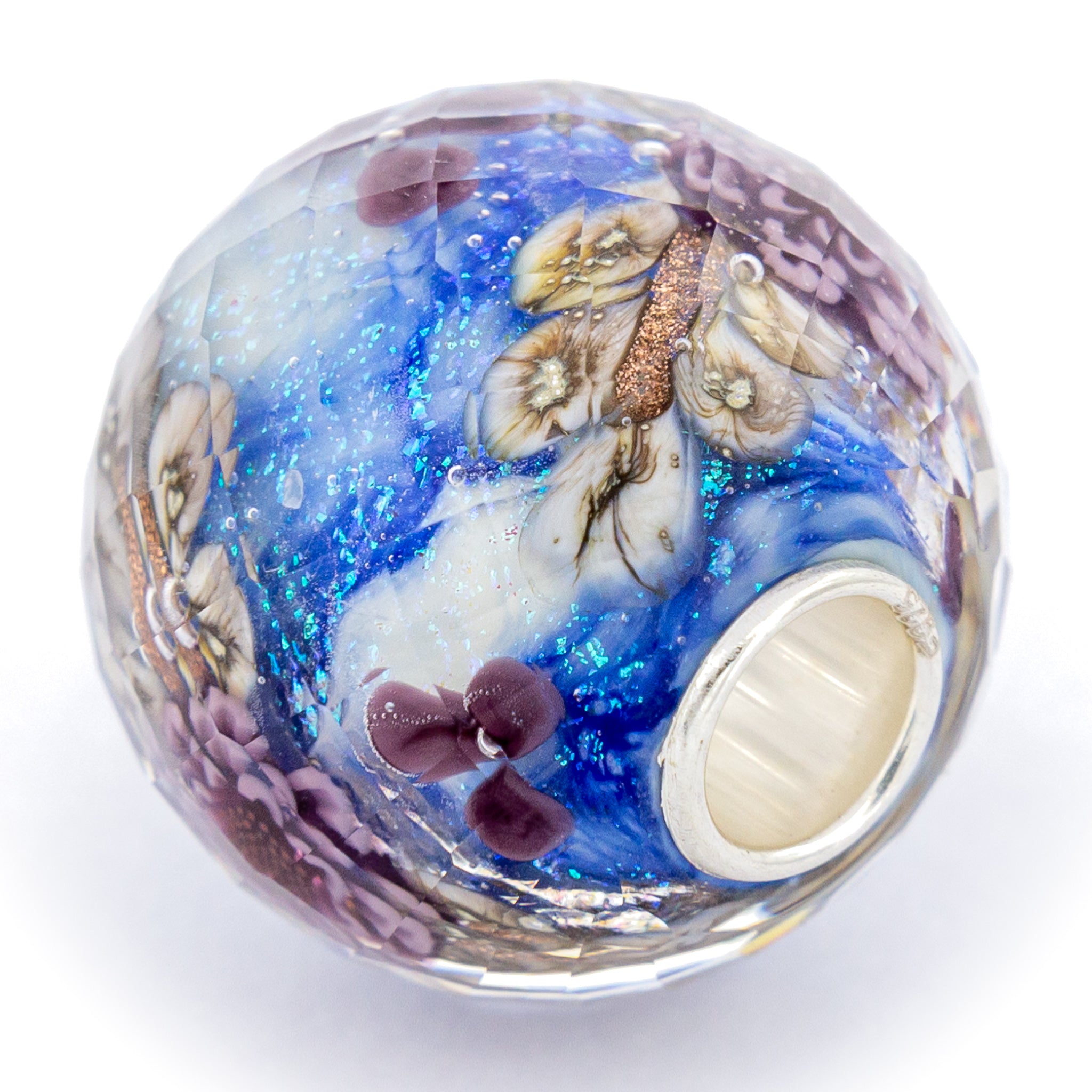 Elfbeads Moonshimmer Art Flowerworld Fractal blue glass Bead by The Alternative Bead. Your official Elfbeads Retailer from Germany