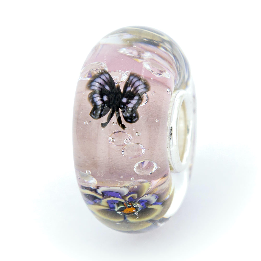 Elfbeads Soft Old Pink Butterfly Monroe pink glass Bead by The Alternative Bead. Your official Elfbeads Retailer from Germany