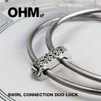 OHM Beads Swirl Connection Duo Lock (GAR111)  sterling-silver Bead The Alternative Bead