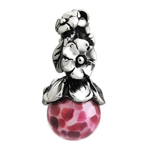 OHM Beads Hidden Flower (GAR251) silver sterling-silver; glass Dangle The Alternative Bead