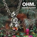 OHM Beads Hidden Flower (GAR251) silver sterling-silver; glass Dangle The Alternative Bead