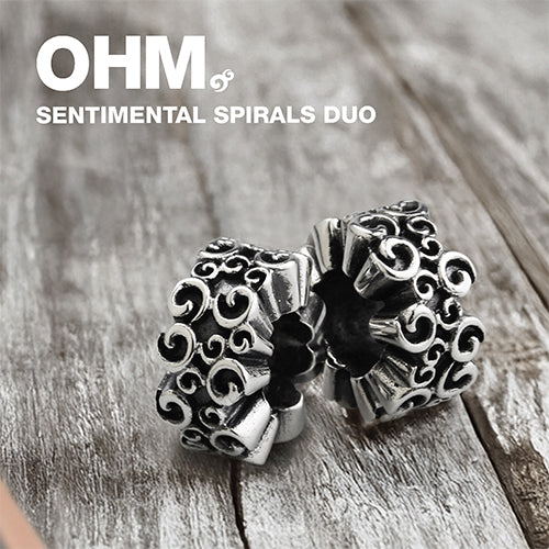 OHM Beads BEADMAIL NO. 49 Sentimental Spirals Duo  sterling-silver Bead by The Alternative Bead. Your official OHM Beads Retailer from Germany