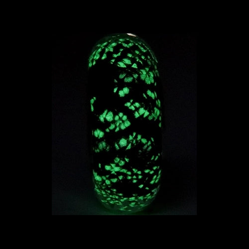Ogerbeads Tangerine Slim Tiny Moonlight Fragments glow-in-the-dark and orange glass Spacer by The Alternative Bead. Your official Ogerbeads Retailer from Germany