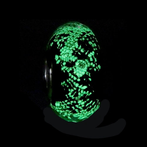 Ogerbeads Tangerine Tiny Moonlight Fragments glow-in-the-dark; orange glass Spacer by The Alternative Bead. Your official Ogerbeads Retailer from Germany