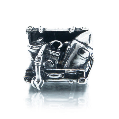 Aurora Charm Galaxy Travel Suitcase silver sterling-silver Bead by The Alternative Bead. Your official Aurora Charm Retailer from Germany