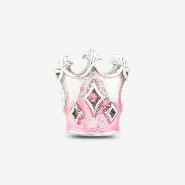 Praan Galinda Crown Charm silver and pink sterling-silver Bead by The Alternative Bead. Your official Praan Retailer from Germany