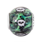 Elfbeads Ghostlight Skulls World green glass Bead by The Alternative Bead. Your official Elfbeads Retailer from Germany