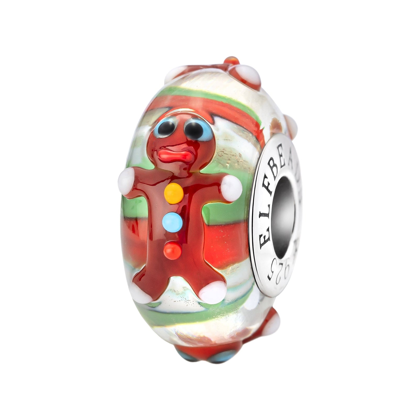 Elfbeads Gingerman Wonderland silver; red glass Bead by The Alternative Bead. Your official Elfbeads Retailer from Germany